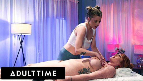 View uncensored scene titled : Busty MILF Lauren Phillips Gets Full Body Lesbian Massage From Hot Masseuse Octavia Red