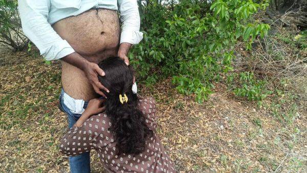 Enjoy watching complete scene : Hot Indian Wife Cheats Outdoor - Inba & Laxi Ammu Sucking & Fucking in 4K