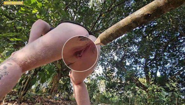 Watch this uncut video of : Lorrany Exotica Spreads Tight Pussy in Woods - First Time Public Sex & Pee