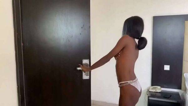 Watch the complete clip called : Skinny Ebony Teen Sarah Gets Rough Fucked Doggystyle in Private Room - Homemade Naija Party Sex
