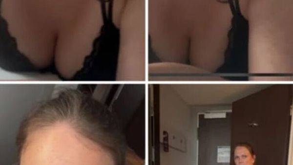 Play the HD movie of : German amateur Saskialove87 gets completely blanked doggy style in hotel room with big natural tits and chubby mom bod