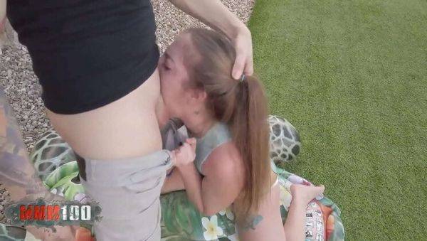 Stream the full clip called : Nasty teen deepthroat face fuck and facial cumshot with Kevin White and Venom Evil