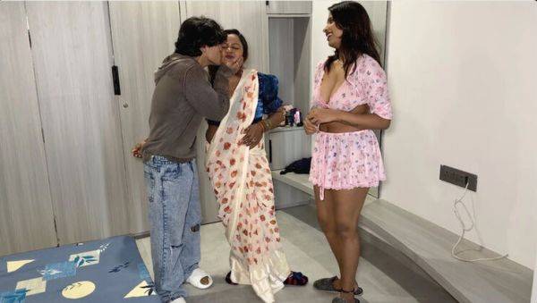 Stream uncensored movie called : Indian Stepsister Threesome Fuck with Big Tits Friend - Hot Homemade Hindi Sex