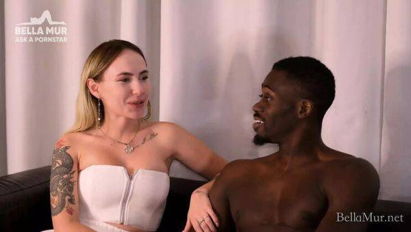 View this uncensored clip named : Blonde Bella Mur Takes Huge BBC from Romeo First in Hardcore Interracial Sex