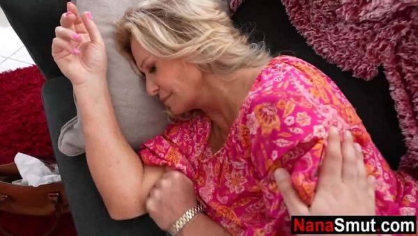 View hardcore movie : Busty Blonde Step Grandma Sucks Young Step Grandson's Cock