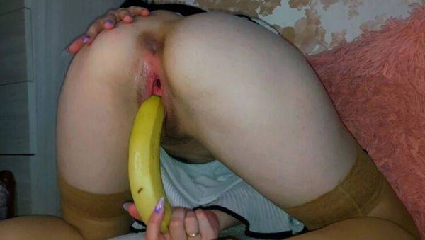 Play this complete video of : MaksDana33 Eats All The Sperm - Banana Fucking & Hardcore Fisting In Rough BDSM Homemade Video