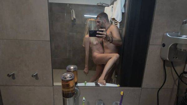 Stream this hardcore scene titled : Hot Step Mom Melissa Annaliya Gets Fucked in Bathroom - Blowjob & Facial