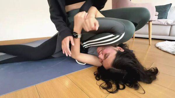 Watch this uncut scene titled : Amateur Latina Lesbians Wrestling in Lingerie - Fetish Fight & Orgasms