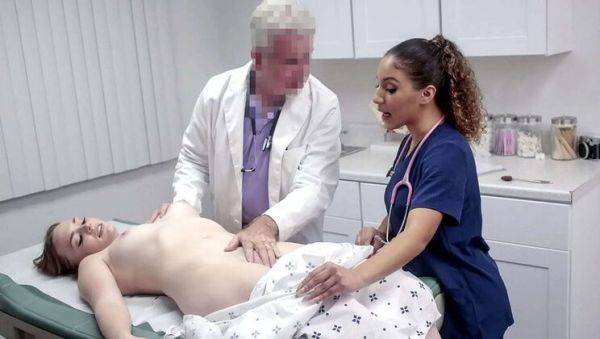 Watch the full scene named : Horny Teen Patient Samantha Reigns Fingered by Doctor Jay Crew & Nurse Liv Revamped in Clinic Threesome