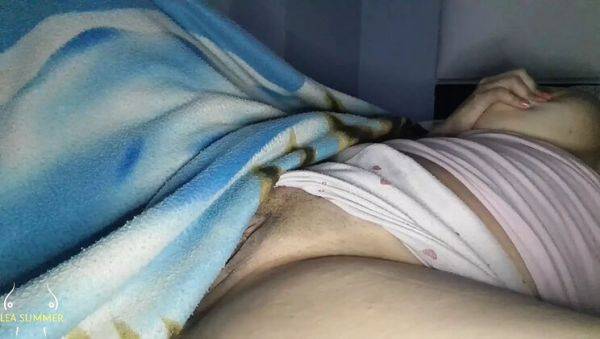 Enjoy watching uncut clip titled : Mou Smith's Creamy Pussy Masturbation While Stepbrother Sleeps - Amateur Travel Fuck