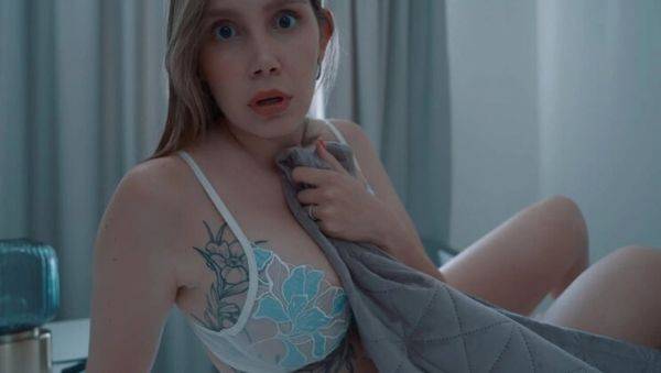 Watch the hardcore scene : Step Mom Wakes Up with Step Son's Cock in Hand After Fight - Face Cum in Shared Bed