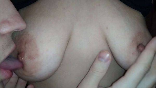 View this uncensored video of : Amateur Teen Wife With Perfect Tits Gets Nipple Sucking Orgasm