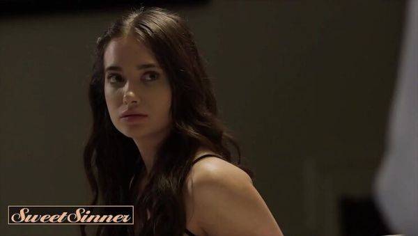 Enjoy watching this hardcore movie of : Petite shy stepdaughter Gia Paige gets naughty with big dick daddy - Sweet Sinner