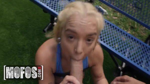 View this uncensored scene of : Horny Blonde Decides Cock Riding Is A Better Workout Than Soccer Practice With Mimi Monet