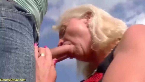 Watch this uncensored scene : 75-Year-Old Granny Takes Rough Anal and Facial from Step-Grandson