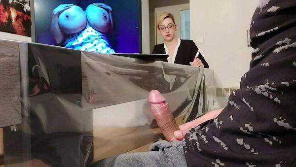 Play full video titled : Secretary Surprised By Big Cock Cumshot - Amateur Public Handjob