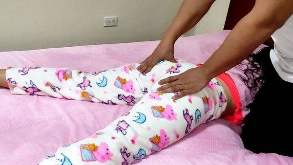 Stream full video of : Stepdad Pervert Massages Teen Stepdaughter's Pussy and Ass After She Hurts Leg