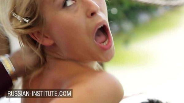 Watch this uncensored movie named : Lola Reve French Blonde Teen Outdoor Threesome Anal DP