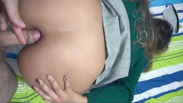 Play uncut scene titled : Petite Mexican student Anny Kitty begs for anal creampie in her tight ass