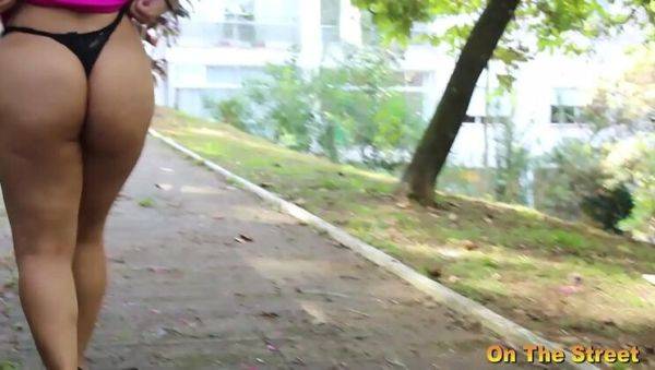 Enjoy watching the uncut scene titled : Japanese Fit Fucks Hot Little Fat Latina MILF Gabriela Ramos in Public Square - Full Blowjob Outdoor Sex