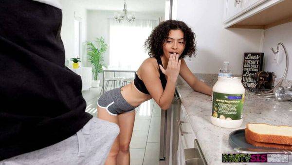 View this uncut scene of : Dani Diaz Nasty Stepsis Blowjob & Fingering with Big Cock Stepbro Rion King