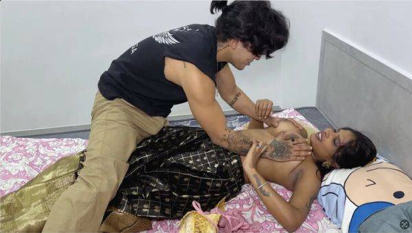 Enjoy watching uncensored clip titled : Desi Bhabhi Confused When Younger Step Brother Wears Husband's Clothes - Hot Indian Homemade Sex