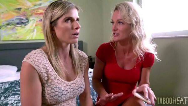 Stream this hardcore movie called : Hot MILF Cory Chase shares stepson's big cock with her friend for wild fuck