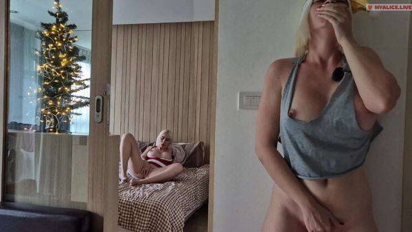 View uncensored video of : Step Sister Caught Masturbating - Two Blonde Amateur Twins Moan & Orgasm Together