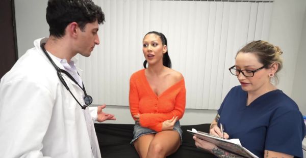View this uncensored movie named : Hot brunette Queenie Sateen gets fucked by a doctor in hd