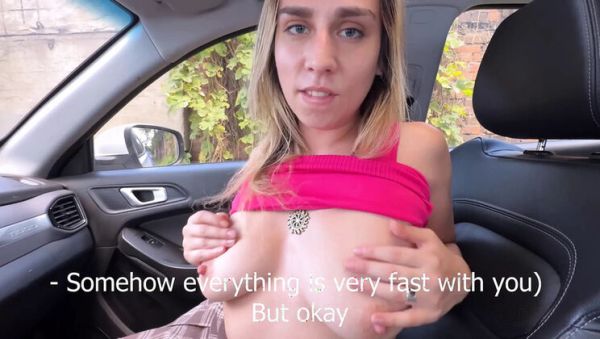 View the hardcore scene named : Amateur Russian MILF Gives Blowjob in Taxi Car - Public Outdoor Sex & Creampie