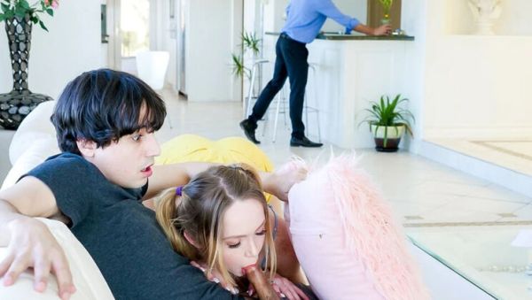 Stream uncut clip of : 19 Year Old Step Sister Fucks Behind Stepdad's Back - Horny Teen Sibling Sex