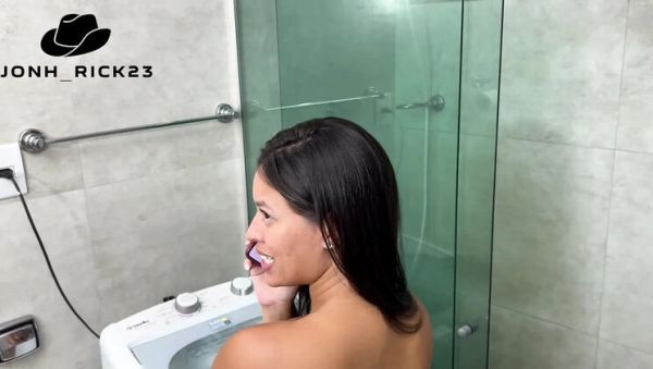 Enjoy watching the hardcore clip called : Bruna Paz Fucks BBC in Shower - Big Ass Doggy Style Creampie