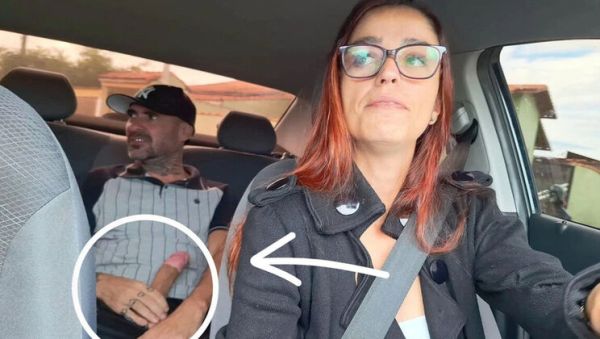 Stream this complete clip : Skinny Redhead Brazilian Taxi Driver Catches Client Jerking Off in Backseat - Amateur Car Masturbation & Public Nude