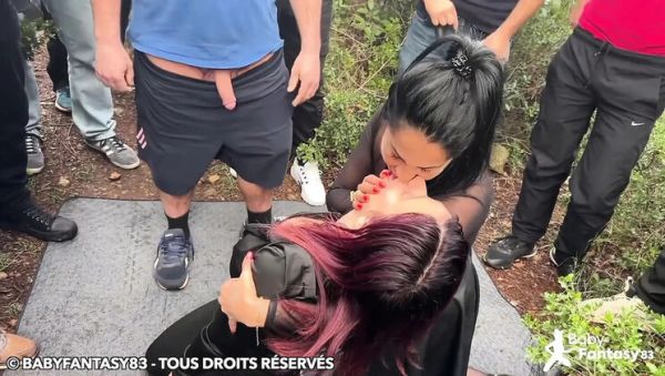 Enjoy watching the uncensored clip of : Babyfantasy83 & Mexicanna Forest Gangbang - Amateur MILF Blowjob & Cumshot Orgy