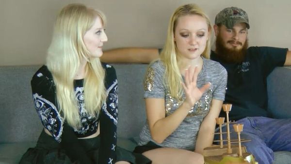 Watch the uncensored movie of : Blonde Teen Threesome Game: Krystal Orchid & Anneliese Snow Strip & Load Boat After Lost Bet