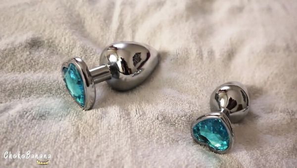 View this uncut video titled : First Time Anal: Chokobanana Tries 3 Size Butt Plug Solo