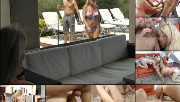 Stream uncut video : Poolboy fucks bored MILF and blonde in German threesome - amateur hardcore blowjob & facial cumshot