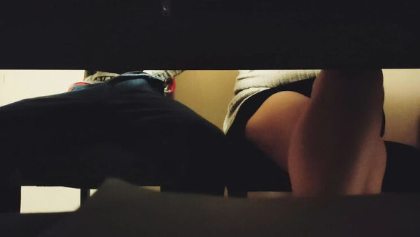 Stream this uncensored video of : Classmate Jerks Him Off Under The Table - Lilifafa Amateur Handjob Cumshot