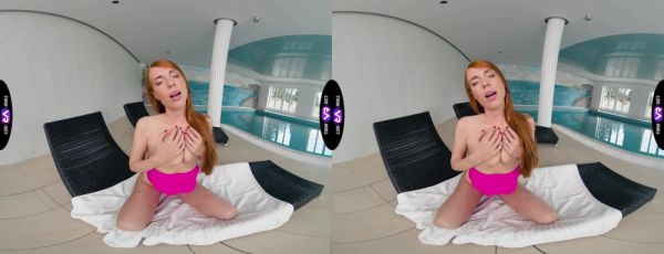 Watch hardcore movie called : Redhead beauty Holly Molly enjoys solo play by the pool in hd