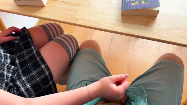 Enjoy watching this uncensored video of : Hot Schoolgirl Gives Handjob and Footjob Under Table in History Class
