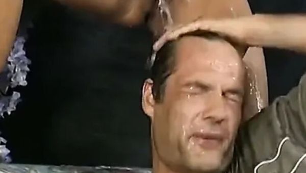 Stream the uncensored clip of : Two Guys Piss on a Piss Slut