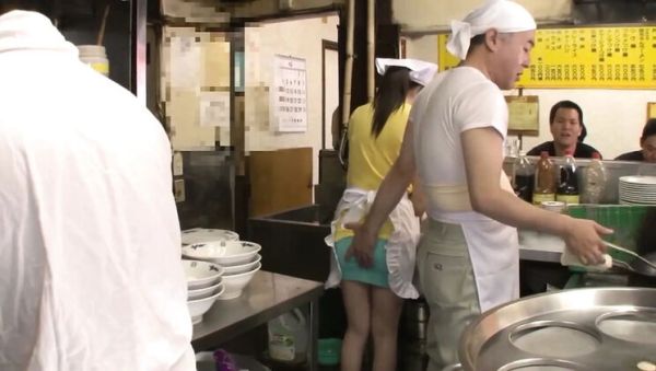 Stream this uncensored video called : Hot Ramen Shop Threesome with Hairy Japanese Girl Asuka Mimi