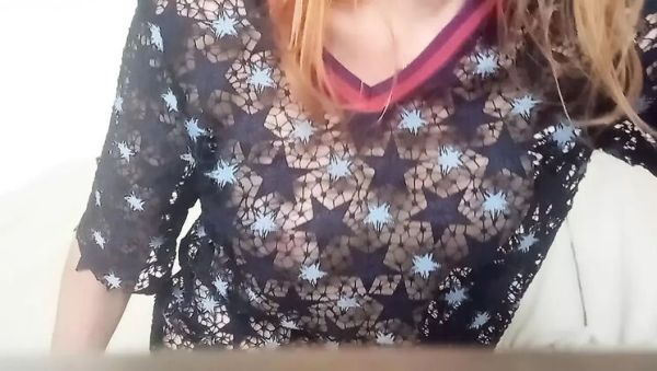 Enjoy watching complete movie titled : Redhead MILF Poutchiee Gets Tight Pussy Fucked on the Sofa