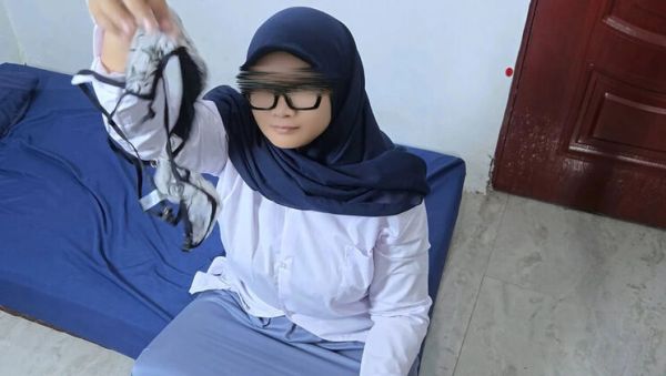 Enjoy watching the full scene of : Caught Jerking With StepSister Panties - Asian Hijab Student Gets Mouth Full of Cum