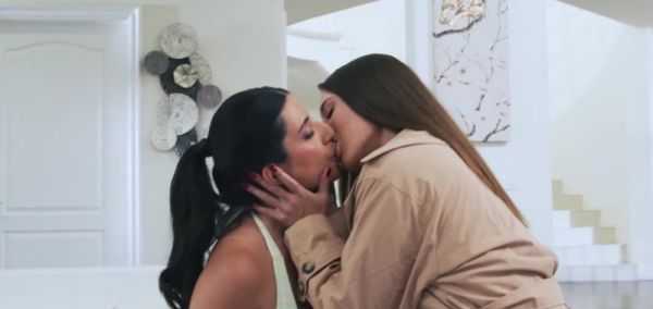 Watch the HD movie titled : Big tits lesbian banging her girlfriend with strap on