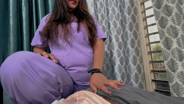 Play the uncensored movie of : Indian Nurse Gives Hot Blowjob to Patient Until Cum in Mouth