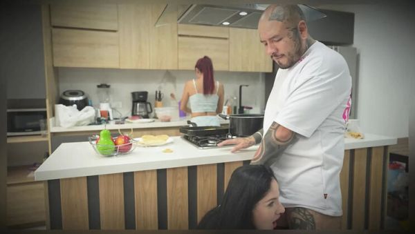 Play uncut video of : MILF Wants Cock, Fucked in Kitchen in Front of Stepdaughter