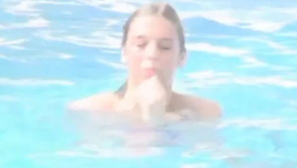 View this uncut clip of : Hot Busty MILF Krystal De Boor Flashing in Swimming Pool
