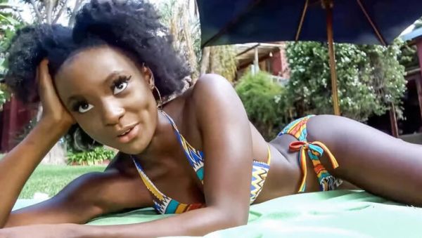 Enjoy watching this full scene : Cute Ebony Girl Sloppy Blowjob on Big White Dick Outside Then Hard Fuck