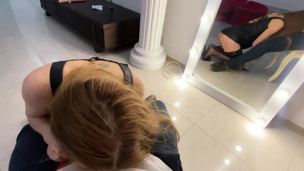 Watch hardcore scene of : Slut on a Leash Gives Master a Deep Sloppy Blowjob